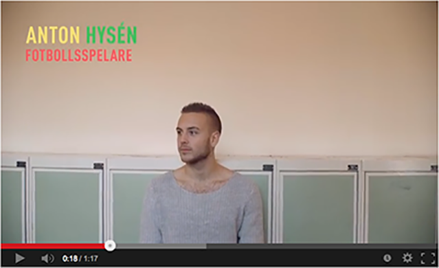 Anton Hysen, fotbollsspelare, i en video från För det vidare.